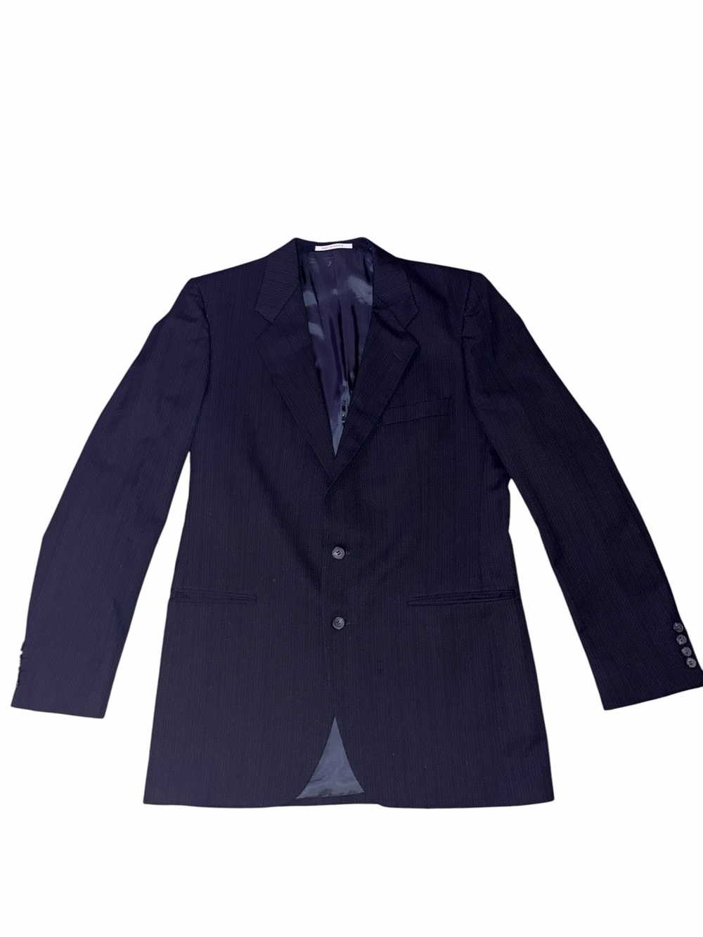 EUC Saint Laurent Men's Classic Navy Pinstripe Blazer Jacket 40 Luxury Suit